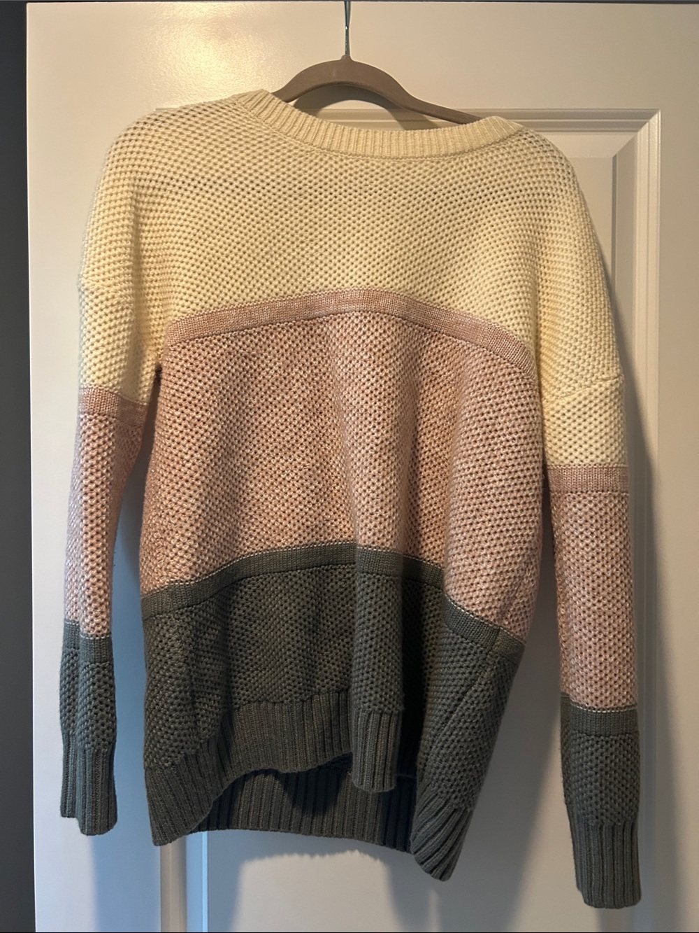 Knit Sweater - Cream, Blush & grey